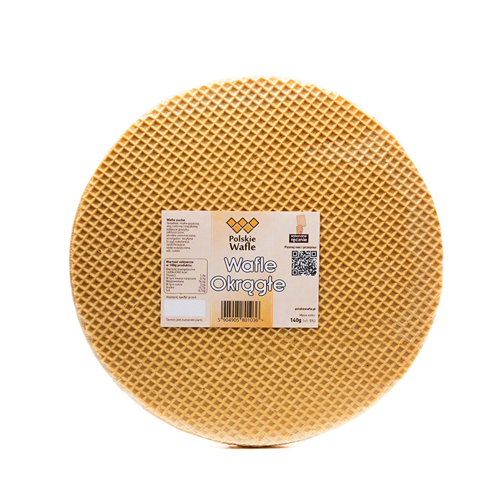 Wafle suche okrągłe Tortowe 140g