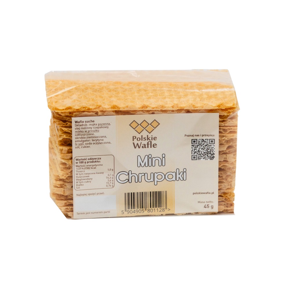 Polskie Wafle Chrupaki 45 g – kanapkowe, chrupiące wafle bez dodatków
