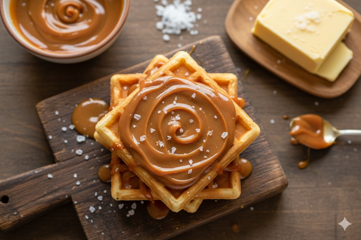 Wafle z nutą karmelu i solonego masła